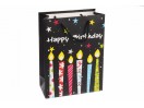 Пакет подарунковий "Happy Birthday чорний" (01), 18х24х8.5см